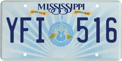 MS license plate YFI516