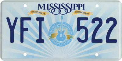 MS license plate YFI522