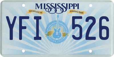 MS license plate YFI526