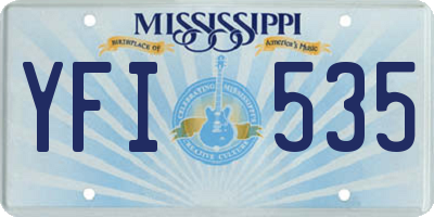 MS license plate YFI535