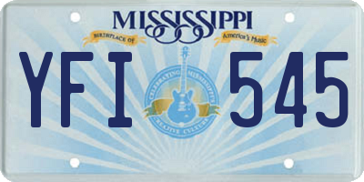 MS license plate YFI545