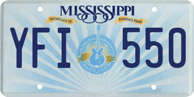 MS license plate YFI550