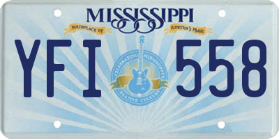 MS license plate YFI558