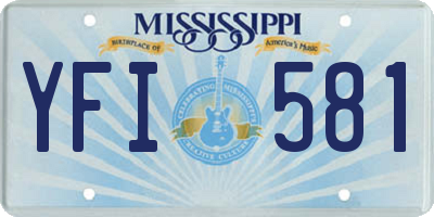 MS license plate YFI581
