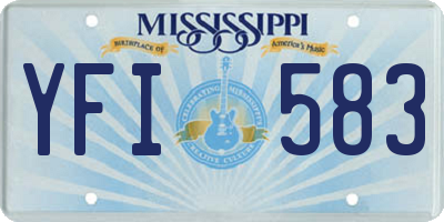 MS license plate YFI583
