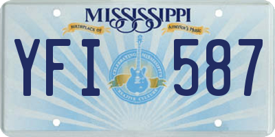 MS license plate YFI587