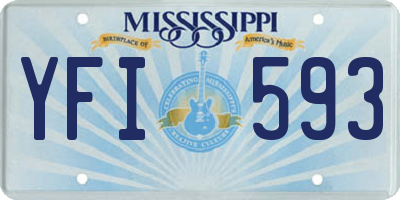 MS license plate YFI593