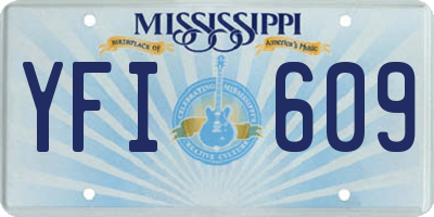 MS license plate YFI609