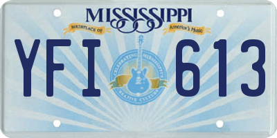 MS license plate YFI613