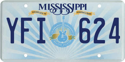 MS license plate YFI624
