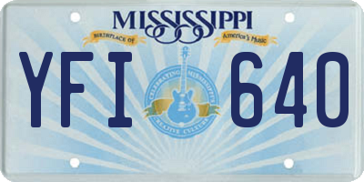 MS license plate YFI640