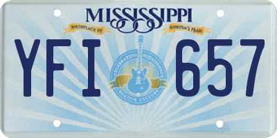 MS license plate YFI657