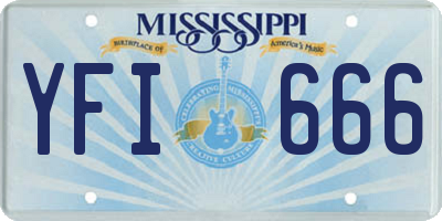 MS license plate YFI666