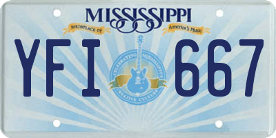 MS license plate YFI667