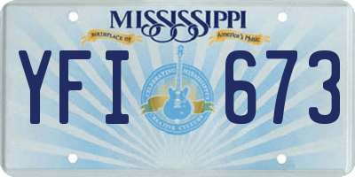MS license plate YFI673