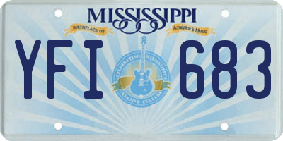 MS license plate YFI683