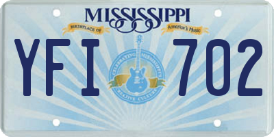 MS license plate YFI702