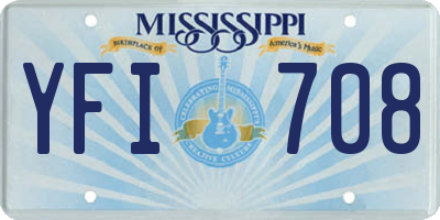 MS license plate YFI708