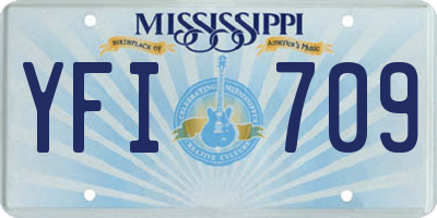 MS license plate YFI709