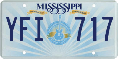 MS license plate YFI717