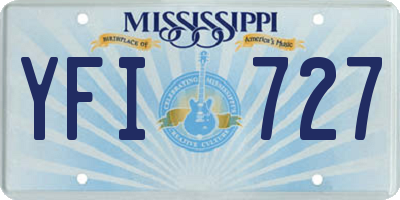MS license plate YFI727