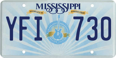 MS license plate YFI730