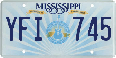 MS license plate YFI745