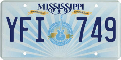 MS license plate YFI749