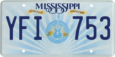 MS license plate YFI753