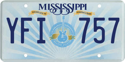 MS license plate YFI757
