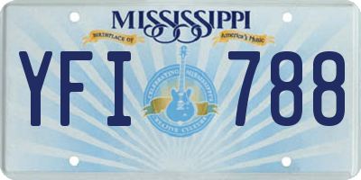 MS license plate YFI788