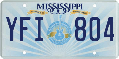 MS license plate YFI804