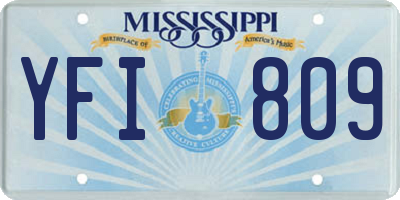 MS license plate YFI809