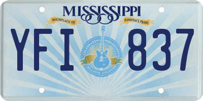 MS license plate YFI837