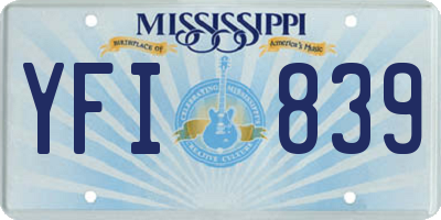 MS license plate YFI839