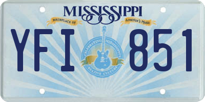 MS license plate YFI851
