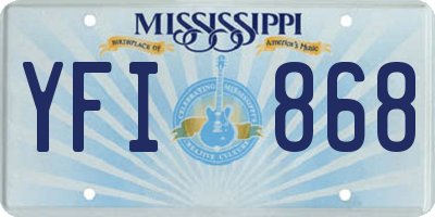 MS license plate YFI868
