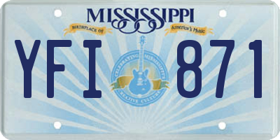 MS license plate YFI871