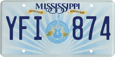 MS license plate YFI874