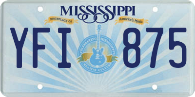 MS license plate YFI875