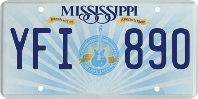 MS license plate YFI890