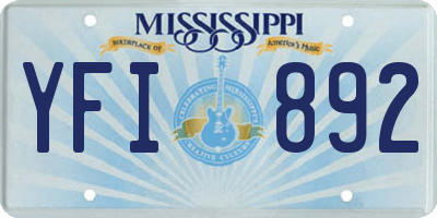 MS license plate YFI892