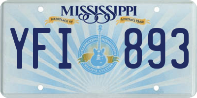 MS license plate YFI893