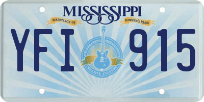 MS license plate YFI915