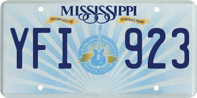 MS license plate YFI923