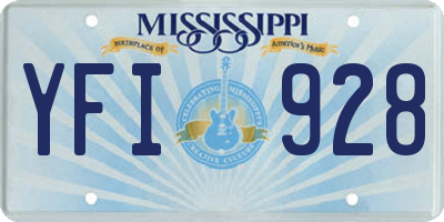 MS license plate YFI928