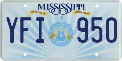 MS license plate YFI950
