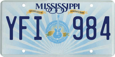 MS license plate YFI984