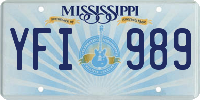 MS license plate YFI989