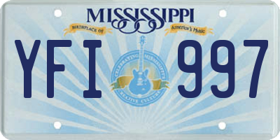 MS license plate YFI997